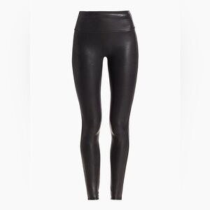Spanx Women's Black High-Waisted Faux Leather Leggings